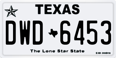 TX license plate DWD6453