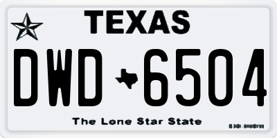TX license plate DWD6504
