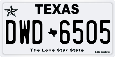 TX license plate DWD6505