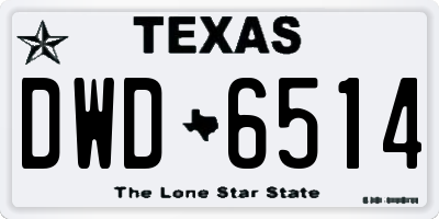 TX license plate DWD6514