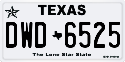 TX license plate DWD6525