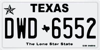 TX license plate DWD6552