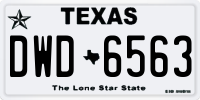 TX license plate DWD6563