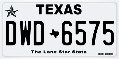 TX license plate DWD6575