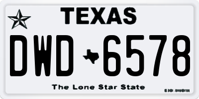 TX license plate DWD6578