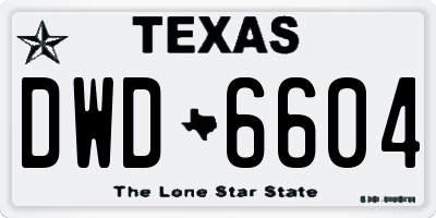 TX license plate DWD6604