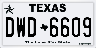 TX license plate DWD6609