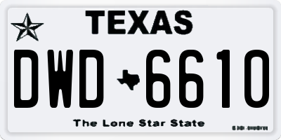 TX license plate DWD6610