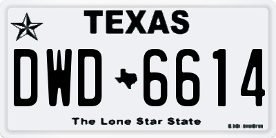 TX license plate DWD6614