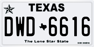 TX license plate DWD6616