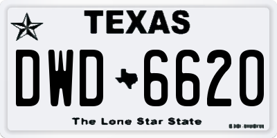 TX license plate DWD6620