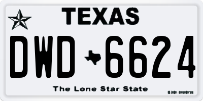 TX license plate DWD6624