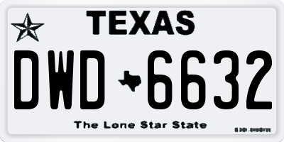 TX license plate DWD6632