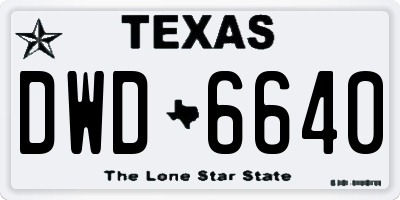 TX license plate DWD6640