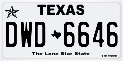 TX license plate DWD6646