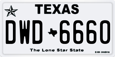 TX license plate DWD6660