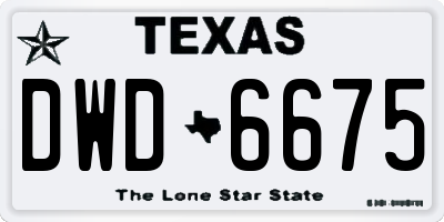 TX license plate DWD6675