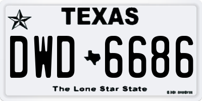 TX license plate DWD6686