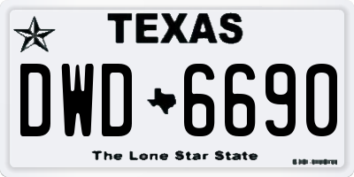 TX license plate DWD6690