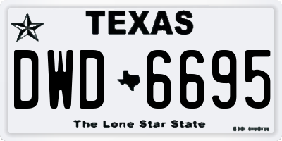 TX license plate DWD6695