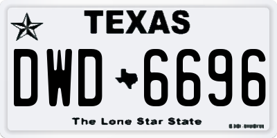 TX license plate DWD6696