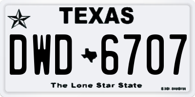TX license plate DWD6707