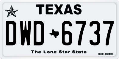 TX license plate DWD6737