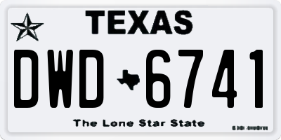 TX license plate DWD6741