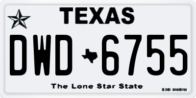 TX license plate DWD6755