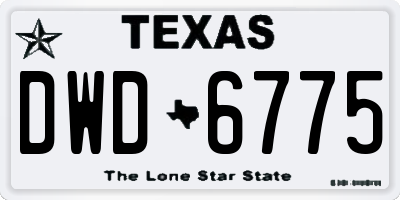 TX license plate DWD6775