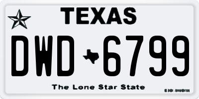 TX license plate DWD6799