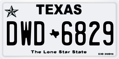 TX license plate DWD6829
