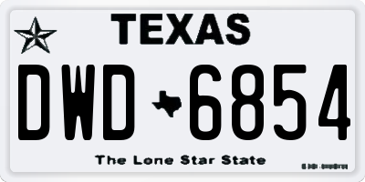 TX license plate DWD6854