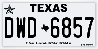 TX license plate DWD6857