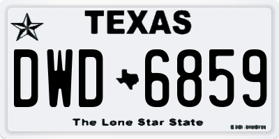 TX license plate DWD6859