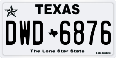 TX license plate DWD6876
