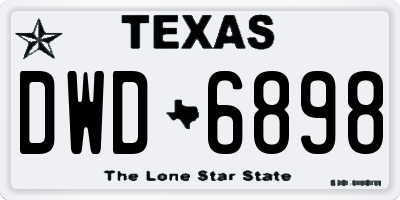 TX license plate DWD6898