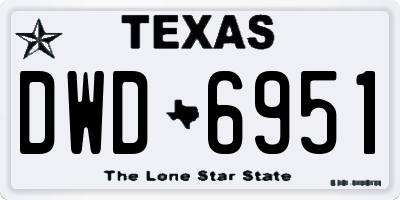 TX license plate DWD6951