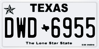 TX license plate DWD6955