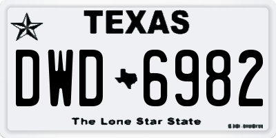 TX license plate DWD6982