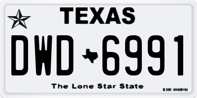 TX license plate DWD6991