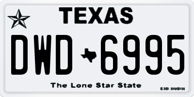 TX license plate DWD6995