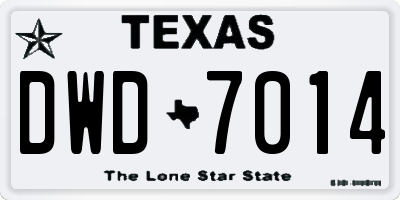 TX license plate DWD7014