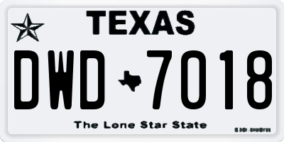 TX license plate DWD7018