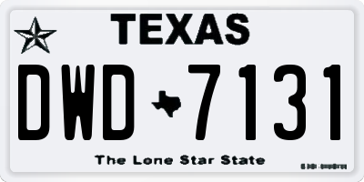 TX license plate DWD7131