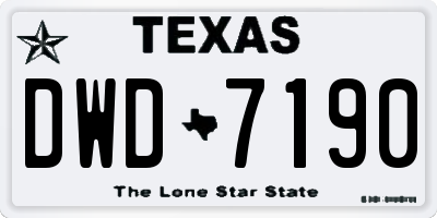 TX license plate DWD7190