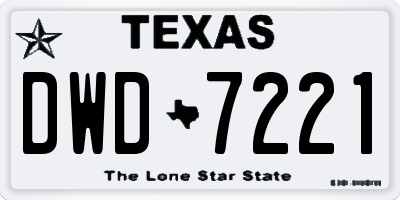 TX license plate DWD7221