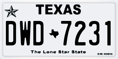 TX license plate DWD7231
