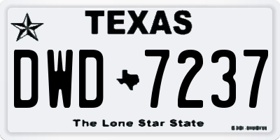 TX license plate DWD7237