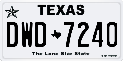 TX license plate DWD7240